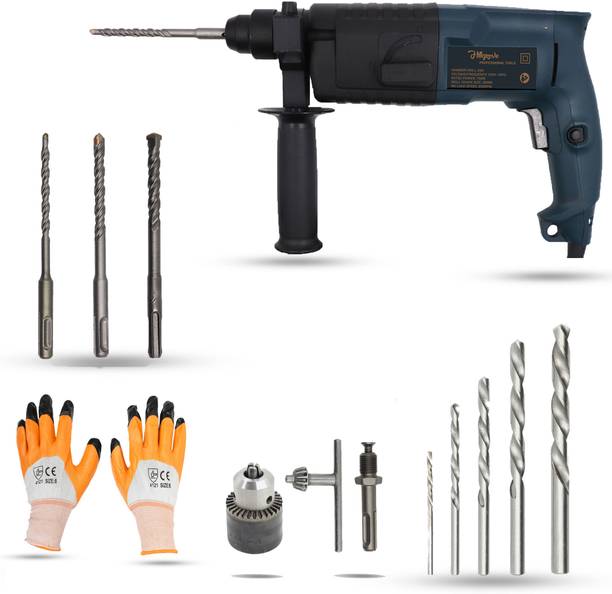 Hillgrove HGCM497M1 20mm Hammer Drill Machine with Drill Chunk,5Pcs HSS Bit Power & Hand Tool Kit