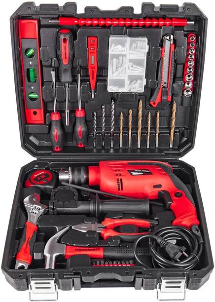 FORCEKRAFT Tool set with electric drill,103 pcs.(220v,750w,0-2900rpm),in case Power & Hand Tool Kit