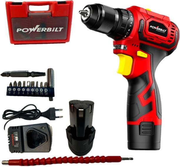 POWER BILT MPT CORDLESS BRUSHLESS DRILL 12V LI-ION BATTERY & & CHARGER,1500 RPM Power & Hand Tool Kit