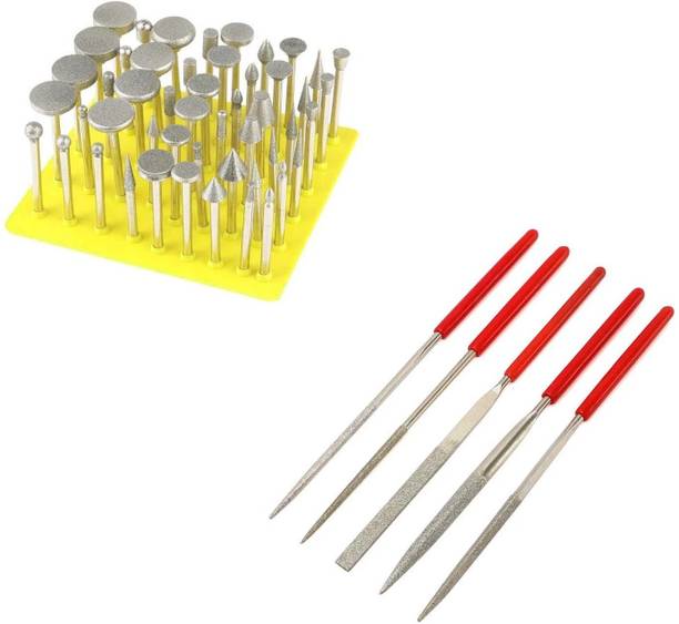 Digital Craft 50Pc Diamond Burs Set & 5Pc Diamond file Set Power & Hand Tool Kit