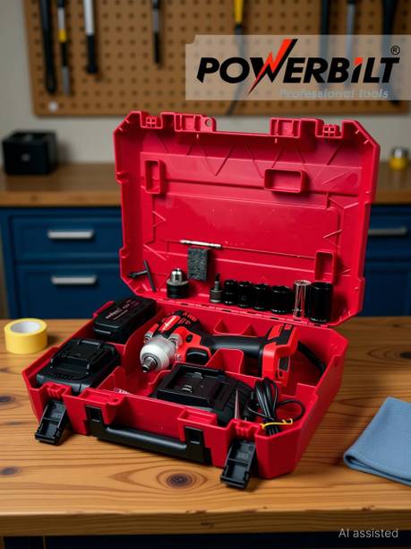 Powerbuilt PBL-CL-21WR BRUSHLESS IMPACT WRENCH 330 NM TORQUE & 21V LITHIUM ION BATTERY Power & Hand Tool Kit