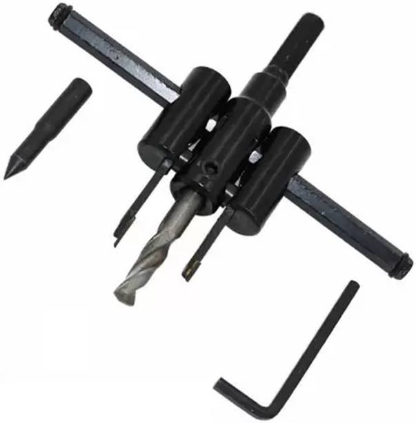 Kiesh Circle Cutter 30-120mm Adjustable Drill Bit Kit Wood Hole DIY Woodworking Tool Power & Hand Tool Kit