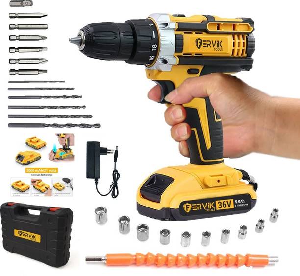 FERVIK FZ-21 Volt Battery operated Screwdriver DOUBLE battery Power & Hand Tool Kit