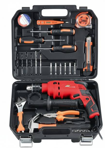 RanPra 13MM POWER DRILL MACHINE WITH 33PCS TOOL KIT AND SAFETY BOX Power & Hand Tool Kit