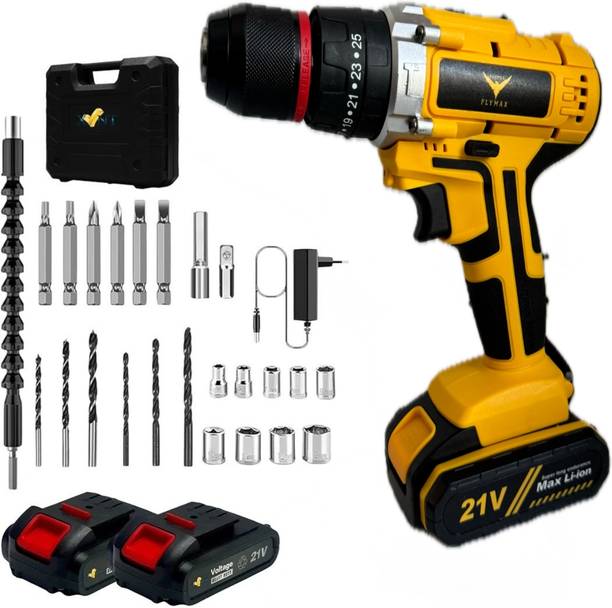 Mat max FLYMAX CORDLESS DRILL KIT SET 21V LI-ION BATTERY,25NM MAX TORQUE & CHARGER FX-CD-21V Collated Screw Gun