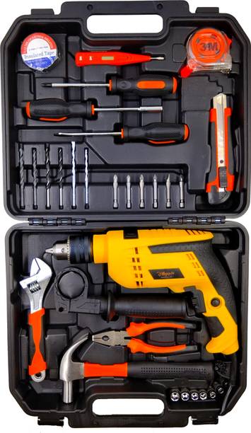 Hillgrove HGCM1382M2 Electric 13mm Power Drill Machine Tool Box Tools Kit Set for Home Power & Hand Tool Kit