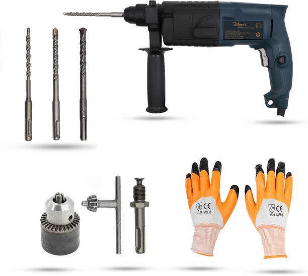 Hillgrove HGCM492M4 20mm Hammer Drill Machine with Drill Chunk(13MM) ,3Pcs SDS Plus Bit Power & Hand Tool Kit