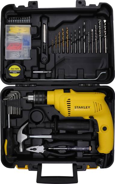 STANLEY SDH600KP-IN DIY 13 mm Hammer Drill Machine and Power &amp; Hand Tool Kit