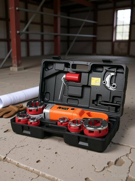 VOLTZ VZ-PTM-2300 Electric Pipe Threader Kit,Upgraded Machine,6 HSS Dies 1/2" Power & Hand Tool Kit
