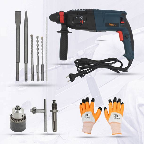 Hillgrove HGCM25M2 26mm Hammer Drill Machine Forward/Reverse Rotation with Drill Chunk Power & Hand Tool Kit