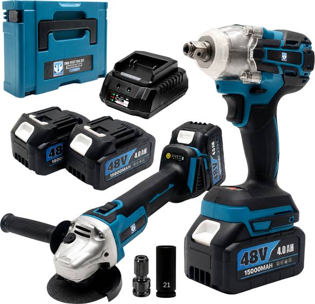 thor 48V Cordless Combo Kit – Brushless Impact Wrench 450Nm ,Angle Grinder 5inch Power & Hand Tool Kit