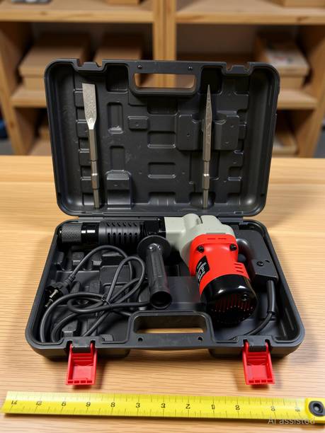 Hillgrove HGCM536M6 17mm Demolition Chisel+Hammer Concrete Breaker Drill Machine with Power & Hand Tool Kit