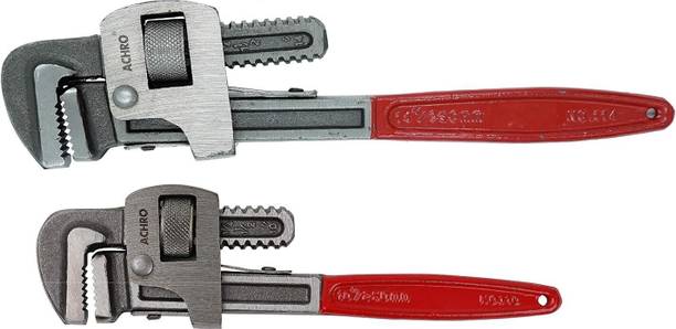 HALSEY Pipe Wrench Set, 14-inch Pipe Wrench and 10-inch Pipe Wrench (Pack of 2) Hand Tool Kit