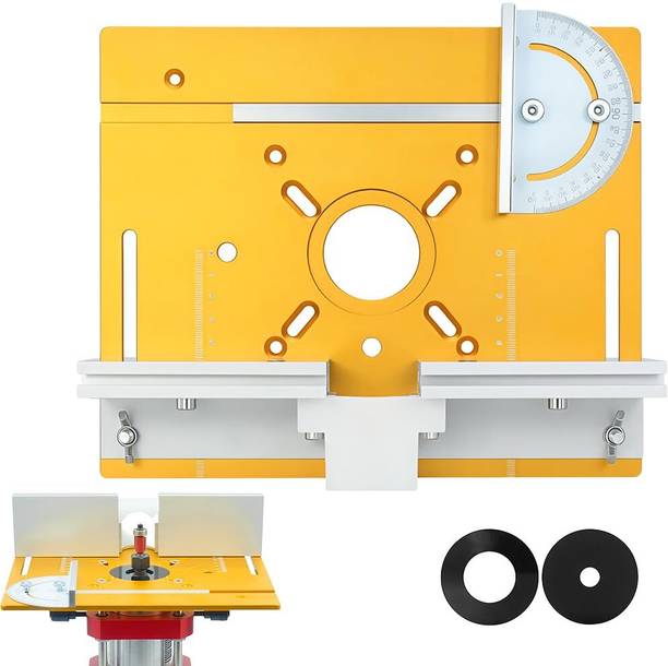 SERPLEX Aluminum Router Table Insert Plate for Palm Router with Protractor Fence Power & Hand Tool Kit