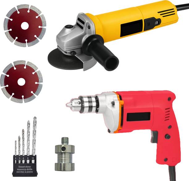 RanPra Heavy Duty 4" Angle Grinder & Electric Drill Machine Combo Kit with Accessories Power & Hand Tool Kit