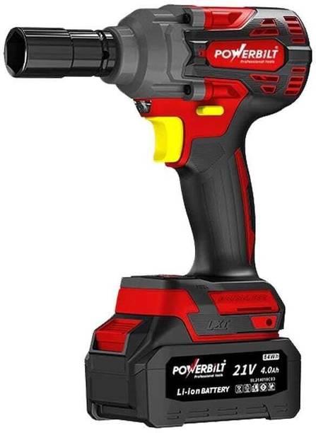 PowerBilt CORDLESS BRUSHLESS IMPACT WRENCH 21V LI-ION BATTERY 550NM MAX TORQUE & CHARGER Power & Hand Tool Kit