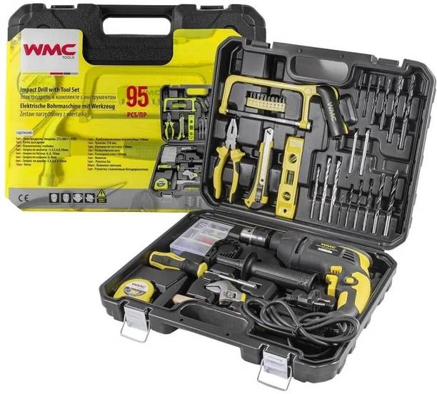 WMC Electric Impact Drill Tool Set Kit with Accessories Professional Power & Hand Tool Kit