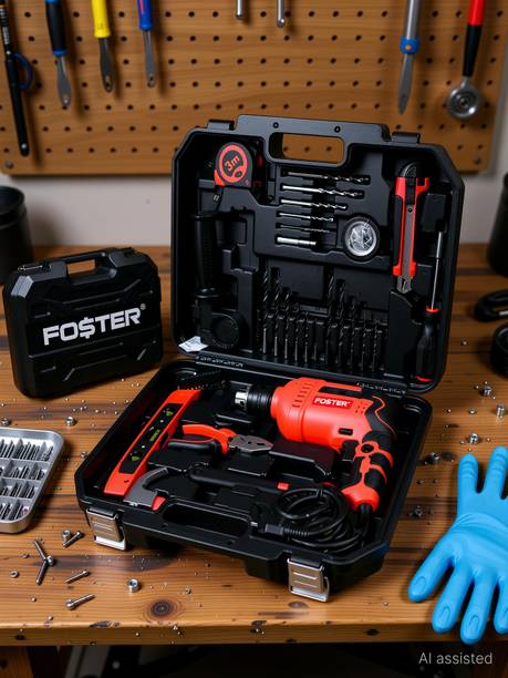 FOSTER FK 32-13 Auto Repair & DIY Power Tool Kit | Heavy Duty | 97 Pcs Copper Armature Power & Hand Tool Kit