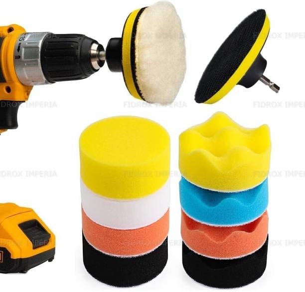 Mighty Car Foam Drill Buffing Pad, Polishing Pads Kit CAR Polishing Pads and Woolen Polishing Waxing Buffing Pads Vehicle Polisher