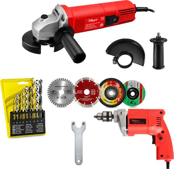 Hillgrove HG711M3 4inch Angle Grinder with 10mm Drill Machine for Making Holes Power & Hand Tool Kit