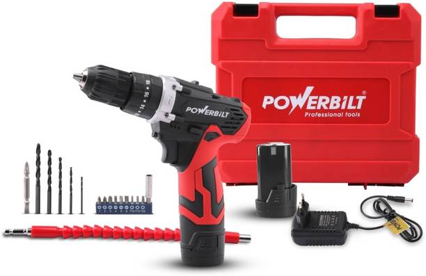 POWER BILT MPT PBT-CL-CD12ES CORDLESS IMPACT DRILL 12V LI-ION BATTERY & CHARGER,1400 RPM Power & Hand Tool Kit
