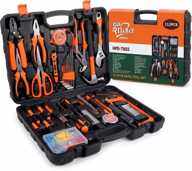 HPD TK03 112 Pcs Hand Tool Kit Set with Carry Case for Home & DIY Repair Power & Hand Tool Kit