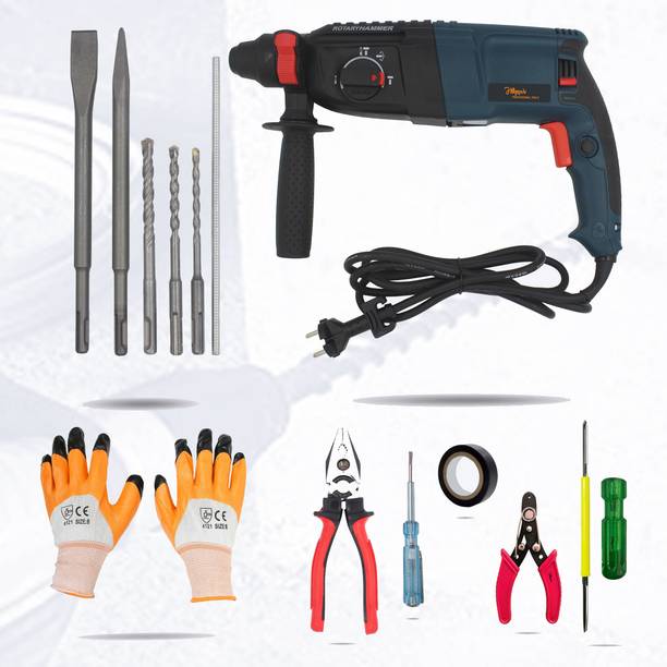 Hillgrove HGCM27M2 26mm Hammer Drill Machine Forward/Reverse Rotation with 5Pcs Hand Tools Power & Hand Tool Kit