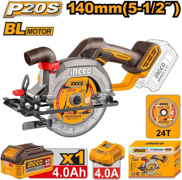 INGCO CORDLESS CIRCULAR SAW 140MM 20V BRUSHLESS MOTOR Power & Hand Tool Kit