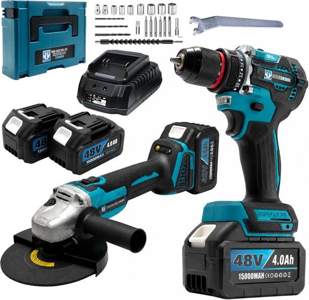 thor 48V Brushless Cordless Power Tool Combo Kit with Drill Driver & Angle Grinder Power & Hand Tool Kit