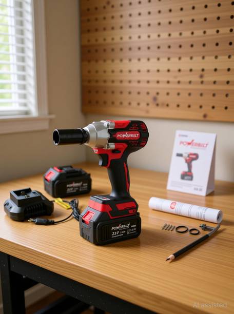 PowerBilt PBT-CL-WR21V CORDLESS IMPACT WRENCH 330NM TORQUE & 3300 RPM Power & Hand Tool Kit