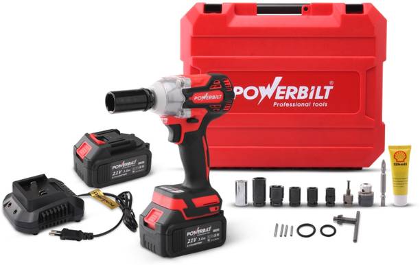 PowerBilt PBT-CL-WR21V CORDLESS IMPACT WRENCH 330NM TORQUE & 3300 RPM Power & Hand Tool Kit