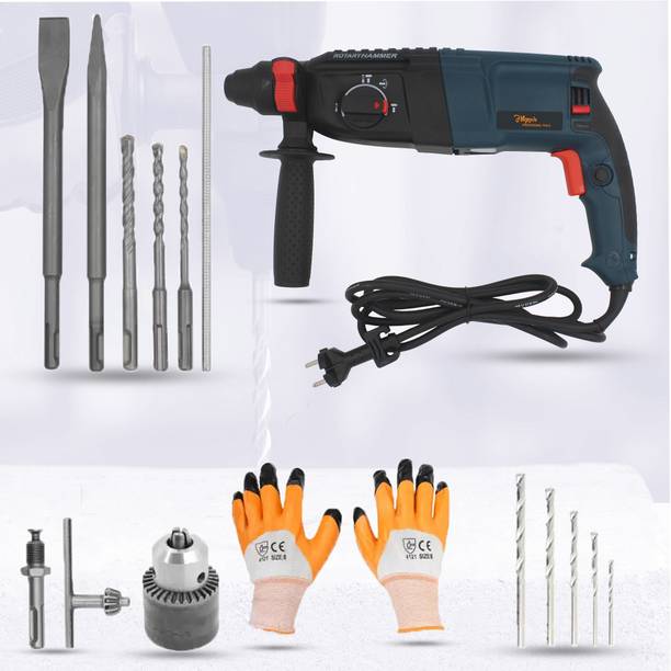 Hillgrove HGCM26M2 1200W-26mm Hammer Drill Machine with Chunk(13mm),Gloves Power & Hand Tool Kit