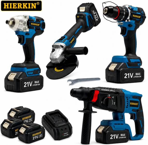 HIERKIN 4-in-1 Cordless Power Tool Kit Power & Hand Tool Kit