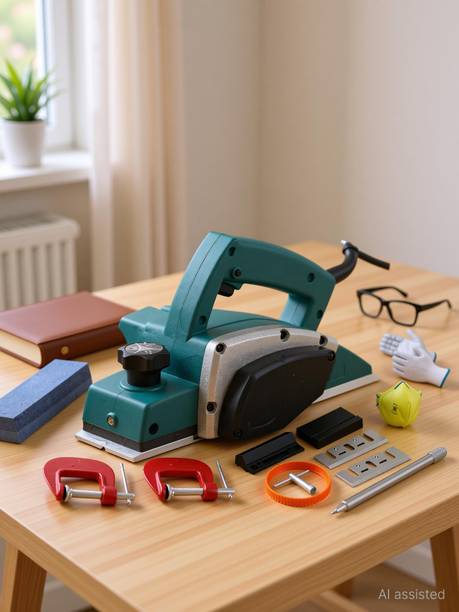 Digital Craft Electric Planer Machine 82x1MM,Sharpening Stone,2' G Clamp Wood Planer 1400W Machine of Carpentry Electric Planer Woodworking Machine Corded Planer