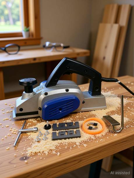 Mass Pro Electric Wood Planer 82mm 650W Professional Woodworking Machine Multi-function With Planer Accessories Wood Smooth Planning YIKING Corded Planer