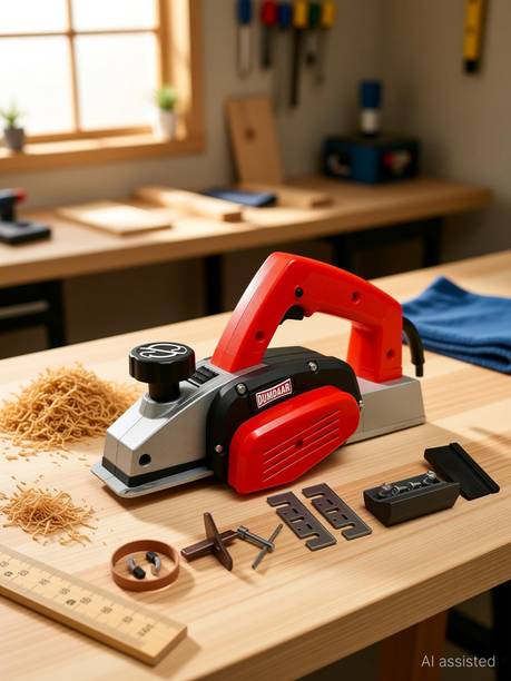 DUMDAAR Electric Wood Planer RED 82mm Professional working Machine with accessories 900W 100% Copper Winding Corded Planer
