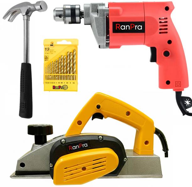 RanPra 82MM ELECTRIC HANDHELD POWER PLANER & 10MM DRILL Corded Planer