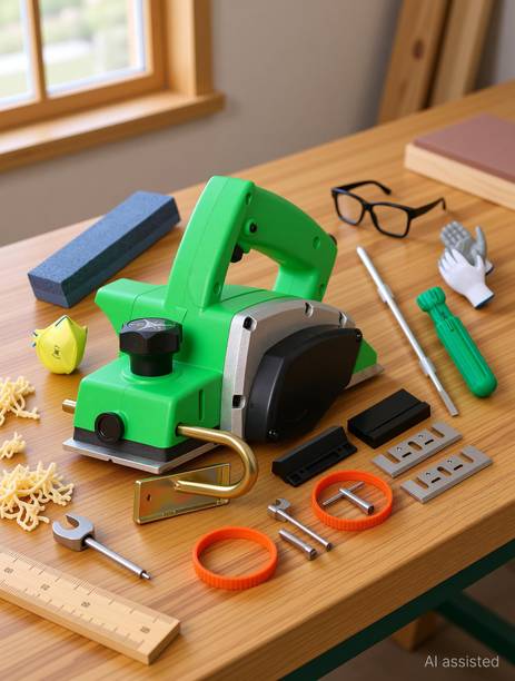 Digital Craft 82mm Electric Planer Machine,Sharpening Stone,6Inch 2 In 1 Screw Driver Wood Planer 1400W Machine of Carpentry Electric Planer Woodworking Machine Corded Planer