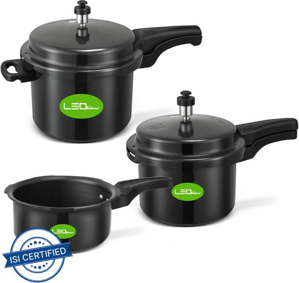 Leo Natura Outer Lid Cooker Combo Pack 2 L, 3 L, 5 L इंडक्शन बॉटम