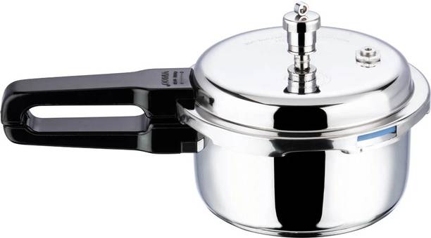 VINOD Platinum Triply Stainless Steel Outer Lid Pressure Cooker 2 L Outer Lid Induction Bottom Pressure Cooker