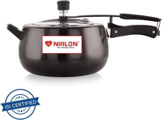 NIRLON Induction Base Hard Anodised Inner Lid Aluminium Pressure Cooker, 5 Litre 5 L Inner Lid Induction Bottom Pressure Cooker