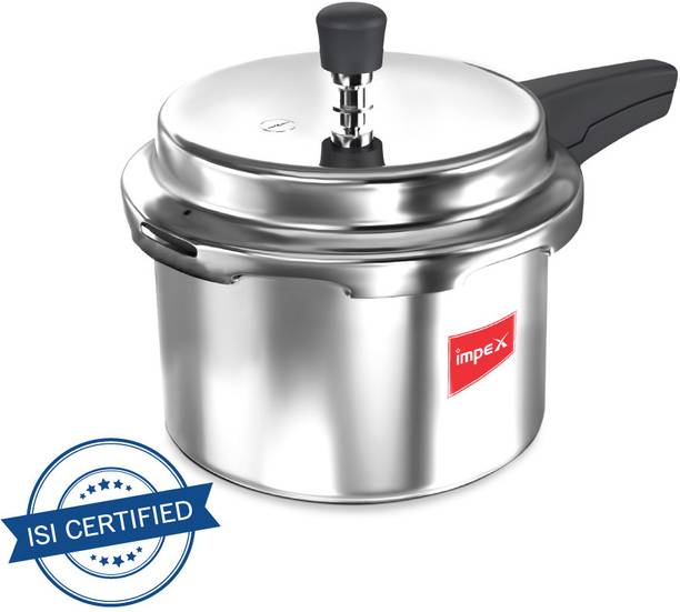 IMPEX Non-Induction Base Aluminium Pressure Cooker with Outer Lid (Silver) 3 L Outer Lid Pressure Cooker