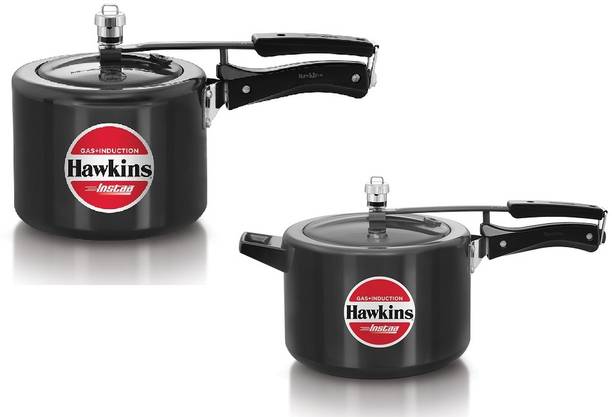 Hawkins Hard Anodised Induction Base Instaa Pressure Cooker 5L & 3L(IIH50,IIH3T) 3 L, 5 L Inner Lid Induction Bottom Pressure Cooker