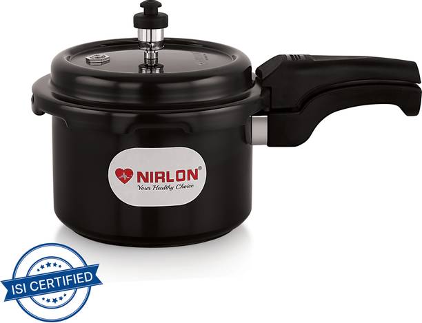 NIRLON Classic Induction Compatible Hard Anodised Outer Lid Aluminium Pressure Cooker 5 L इंडक्शन बॉटम प्रेशर कुकर