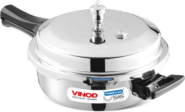 VINOD Platinum Triply Stainless Steel Pressure Pan-Junior 3.5 L Outer Lid Induction Bottom Pressure Pan