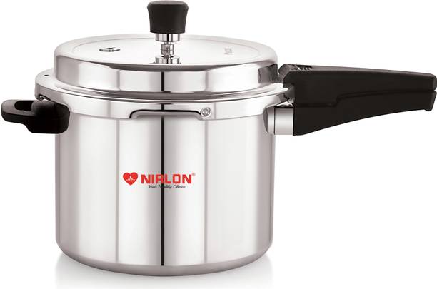 NIRLON Supreme Induction Base Outer Lid Aluminium Pressure Cooker, 5 Liters 5 L इंडक्शन बॉटम प्रेशर कुकर