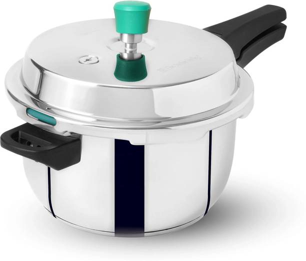 The Indus Valley Stainless Steel Outer Lid Pressure Cooker with Triply Sandwich Bottom 5 L Outer Lid Induction Bottom Pressure Cooker