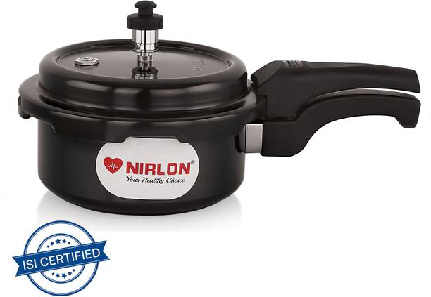 NIRLON Classic Induction Compatible Hard Anodised Outer Lid Aluminium Pressure Cooker 2 L Outer Lid Induction Bottom Pressure Cooker