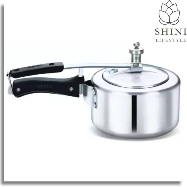 SHINI LIFESTYLE Aluminium Pressure Cooker with Outer Lid, handi cooker 5 L Outer Lid Induction Bottom Pressure Cooker
