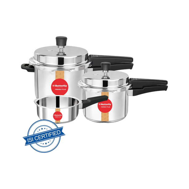 Butterfly stainless steel 2 L, 3 L, 5 L Outer Lid Induction Bottom Pressure Cooker